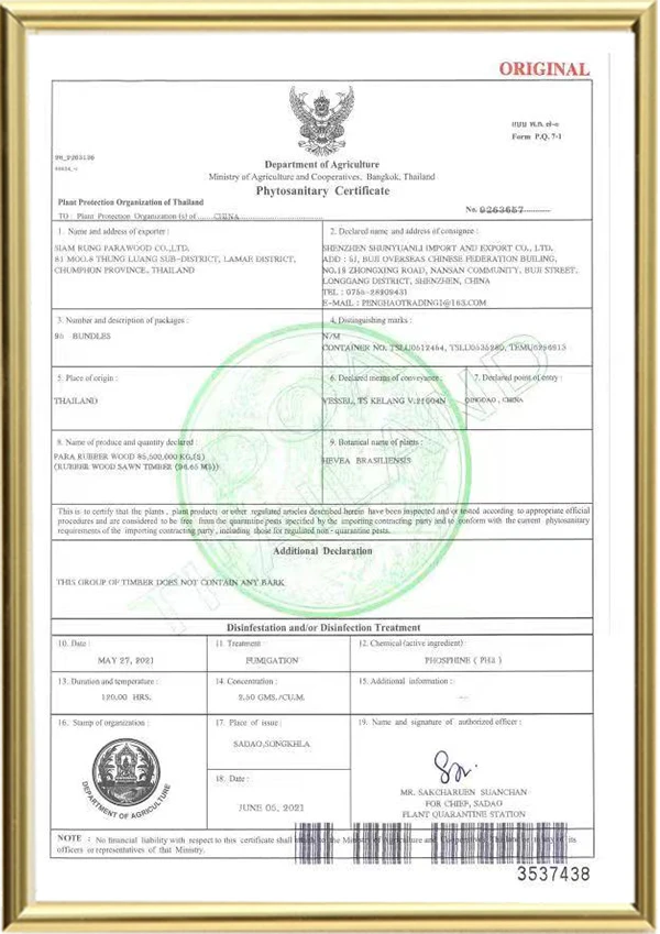 Certificado de importa&ccedil;&atilde;o de madeira para Pilates