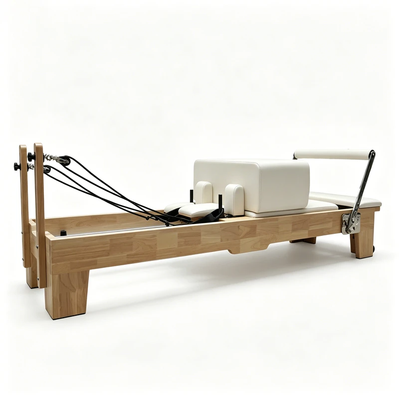 MJD-M101A Reformador de Pilates em madeira de carvalho com perna de madeira