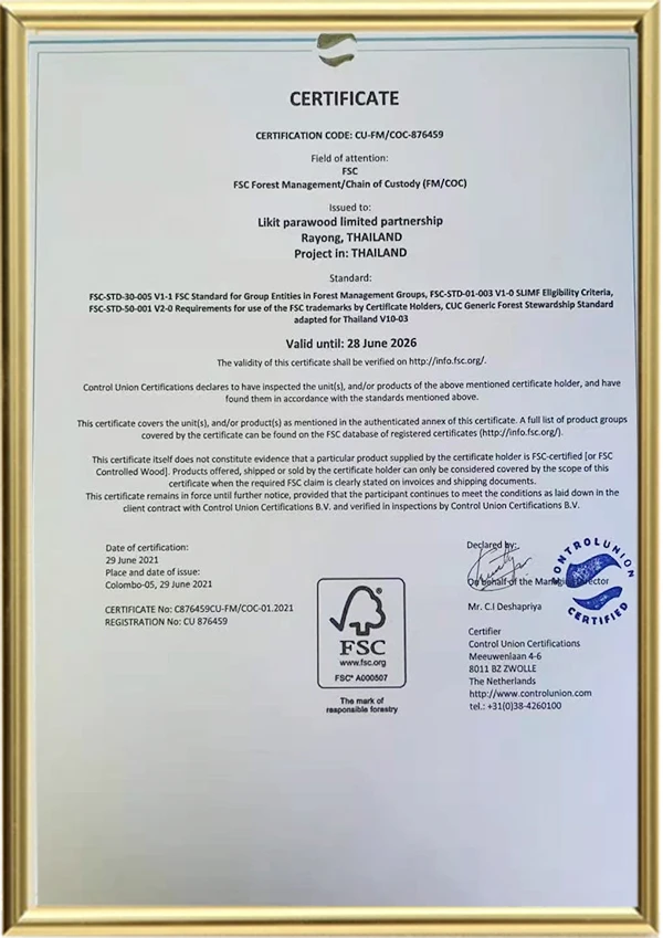 Certificado de Fumiga&ccedil;&atilde;o de Mat&eacute;rias Primas