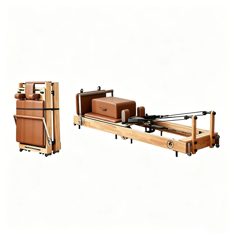 MJD-W38A M&aacute;quina de treino de corpo inteiro para p&eacute;s de a&ccedil;o resistente Reformer de Pilates dobr&aacute;vel