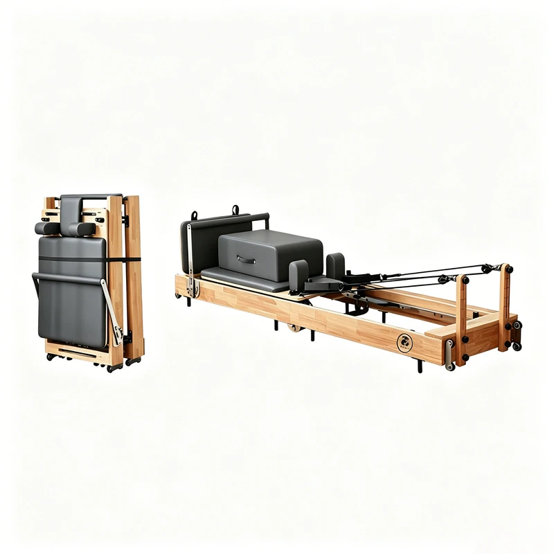 MJD-W38A M&aacute;quina de treino de corpo inteiro para p&eacute;s de a&ccedil;o resistente Reformer de Pilates dobr&aacute;vel