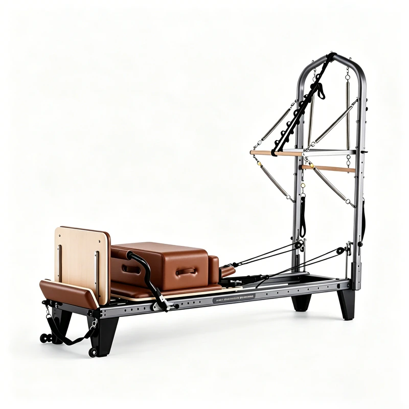 MJD-W45 Aluminum Pilates Reformer com meia torre de pista completa