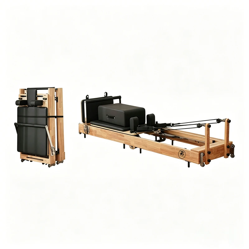 MJD-W38A M&aacute;quina de treino de corpo inteiro para p&eacute;s de a&ccedil;o resistente Reformer de Pilates dobr&aacute;vel