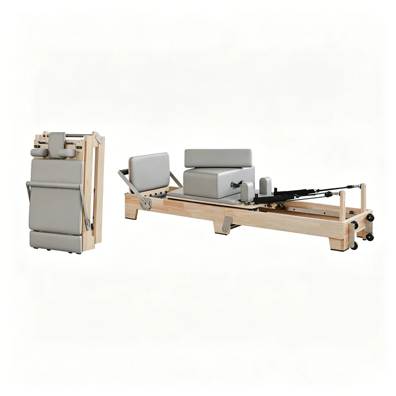 Reformador de Pilates dobr&aacute;vel em madeira de bordo MJD-W55A
