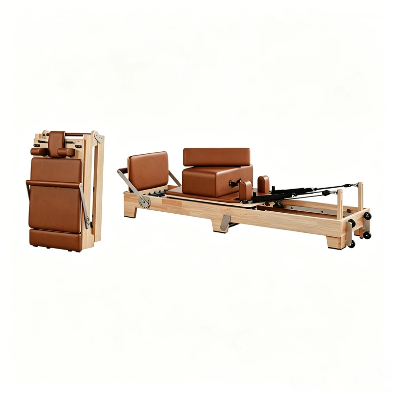 Reformador de Pilates dobr&aacute;vel em madeira de bordo MJD-W55A