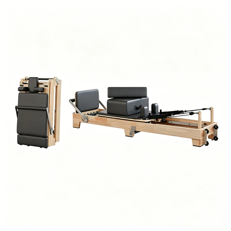 Reformador de Pilates dobr&aacute;vel em madeira de bordo MJD-W55A