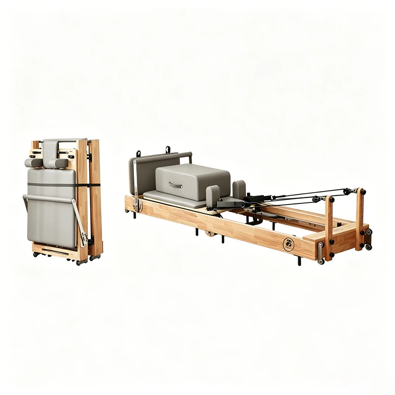 MJD-W38A M&aacute;quina de treino de corpo inteiro para p&eacute;s de a&ccedil;o resistente Reformer de Pilates dobr&aacute;vel
