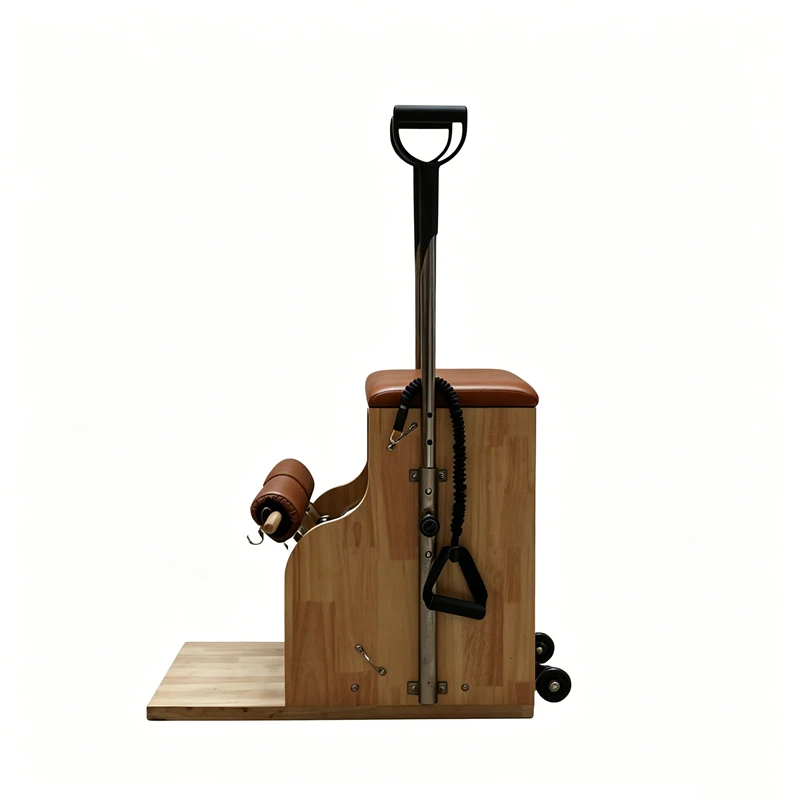 Equipamento de treino para cadeira Wunda para Pilates em madeira maci&ccedil;a de carvalho MJD-M401A