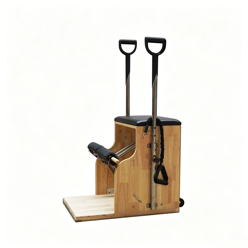 Equipamento de treino para cadeira Wunda para Pilates em madeira maci&ccedil;a de carvalho MJD-M401A