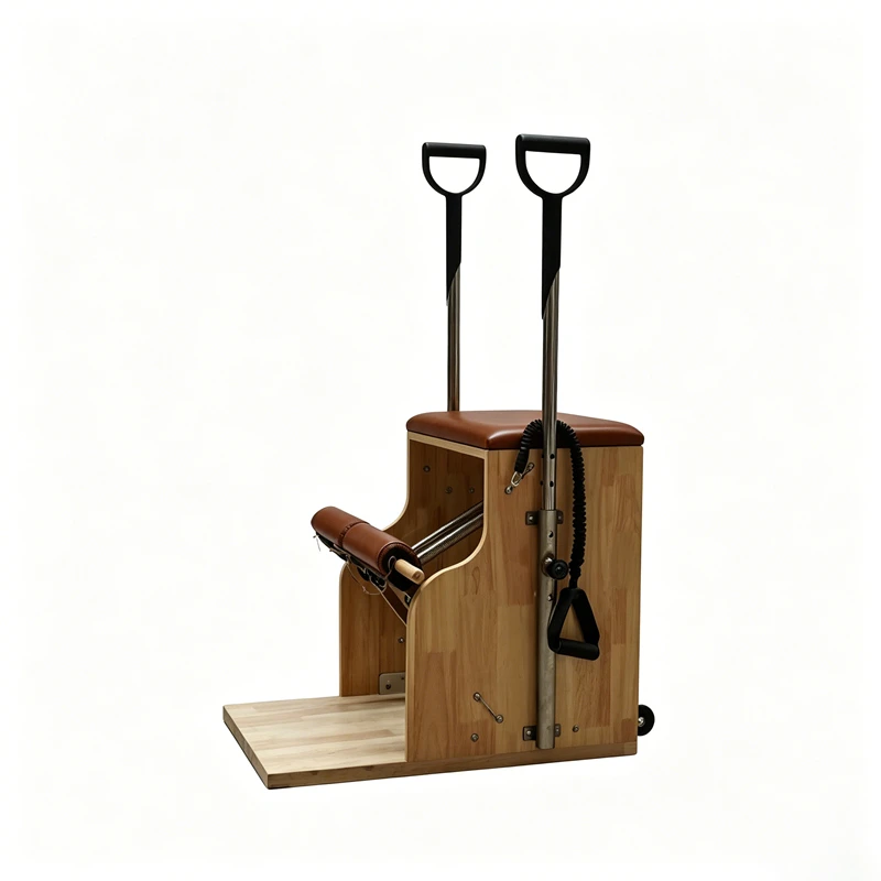 Equipamento de treino para cadeira Wunda para Pilates em madeira maci&ccedil;a de carvalho MJD-M401A