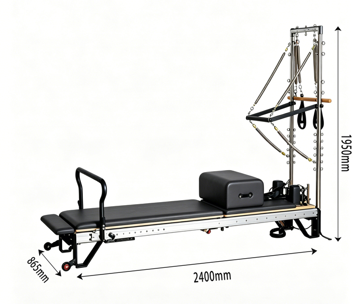 MJD-W35 Studio Alumínio Pilates Reformer com meia torre