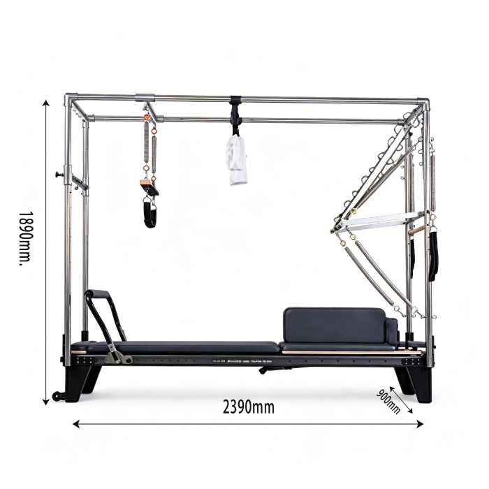 MJD-W54 Full Track Alumínio 3 em 1 Pilates Black Reformer Machine