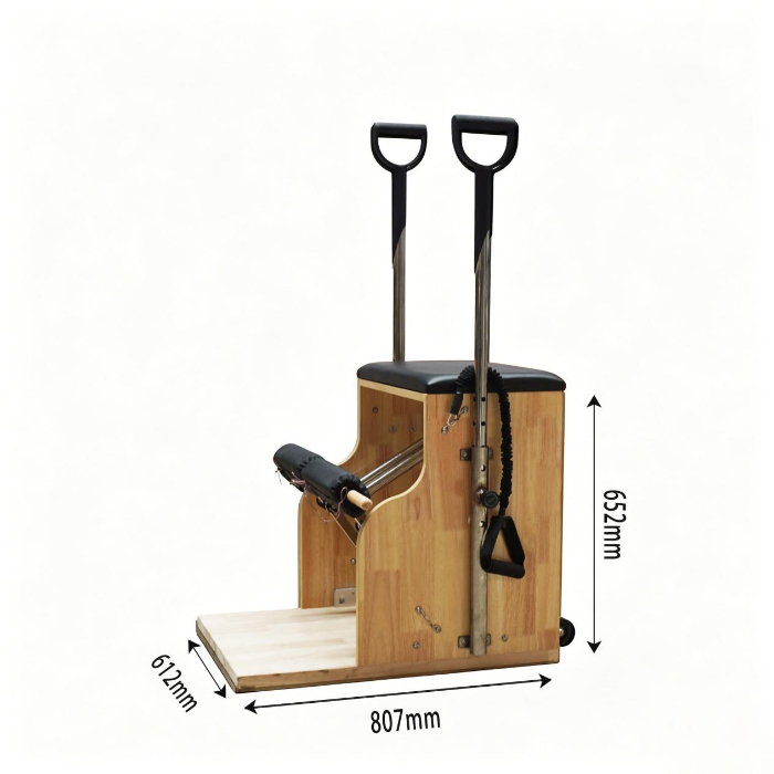 Equipamento de treino para cadeira Wunda de Pilates em madeira de carvalho maciço MJD-M401A
