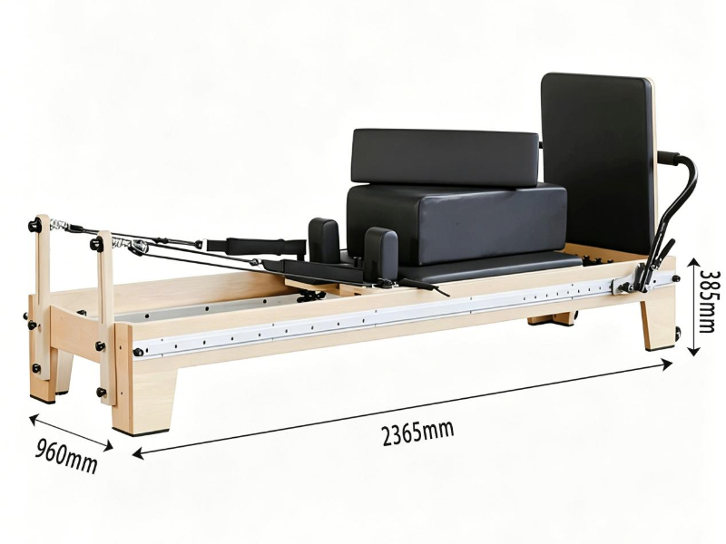 MJD-W46A Reformador ajustável de Pilates em madeira de bordo com trilha completa