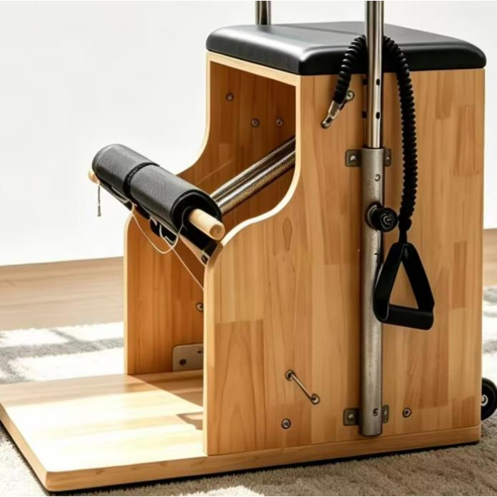 Equipamento de treino para cadeira Wunda de Pilates em madeira de carvalho maciço MJD-M401A